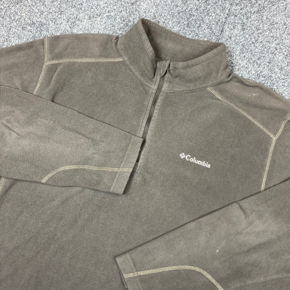 Columbia Mens 2XL XXL Brown Fleece Quarter Zip Pullover Sweater Outdoor Layer